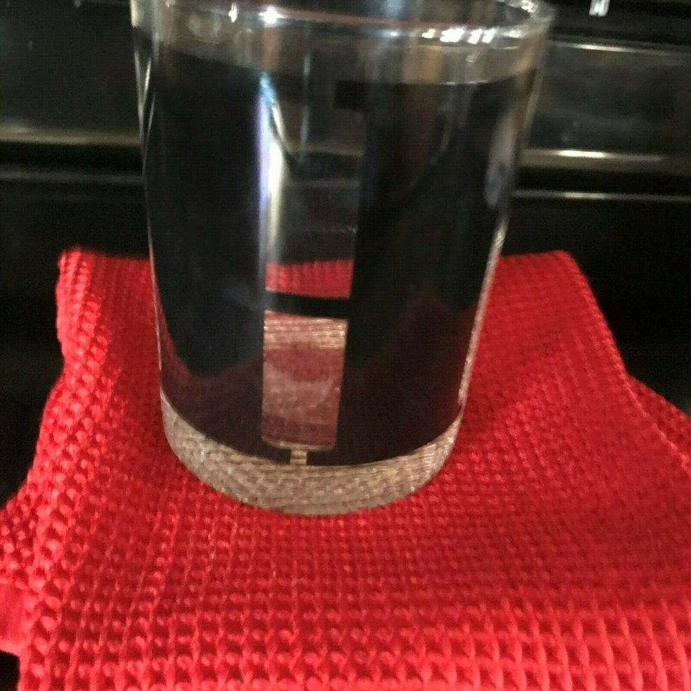 Black block H Monogram Initial Cocktail Glass